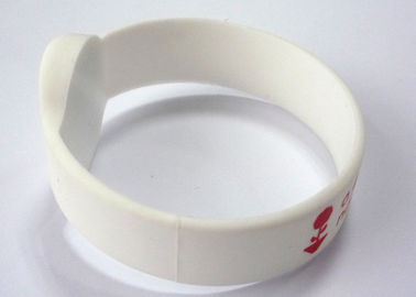 White Silicone Energy Bracelet RFID Wristband Size 20cm / U CODE Gen 2 , 915Mhz