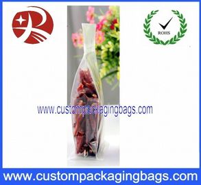 Clear Plastic Food Packaging Bags Side Gussest With ZipLock Dried Chili